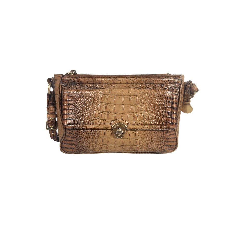Brahmin Melbourne Embossed an Brown Leather Satchel Bag Dillards Exclusive M